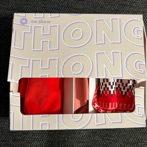 NIB Aerie No Show Thong 3 pack Holiday